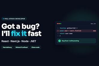 fix bugs and add features to your react, next js or node js web app