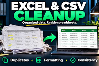 clean and organise your excel or CSV spreadsheet