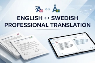 do professional english and swedish translation