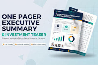 design a professional business company profile one pager for your company