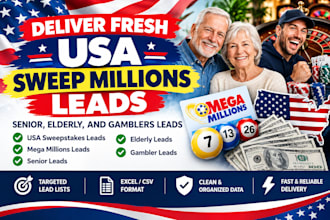 deliver fresh USA sweep millions leads, senior, elderly, and gamblers leads