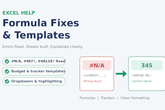 fix excel formulas and build custom spreadsheet templates
