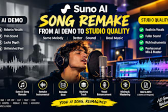 remake your suno ai song recreate your ai music into a real high quality audio