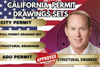 do permit ready plan, structural civil engineer stamp for california city permit