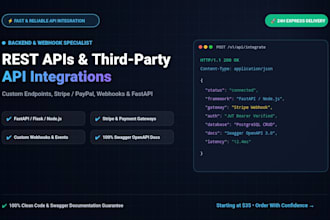 develop rest api and third party api integration