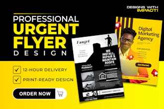 design urgent print marketing materials and flyers in 12hrs