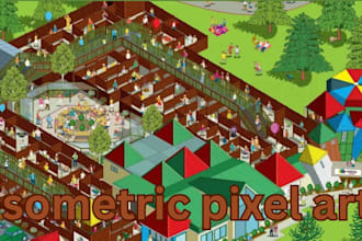design isometric pixel environments pixel art scenes game backgrounds tileset