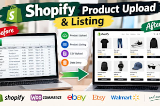 do shopify product upload, product listing, bulk CSV upload, data entry lister