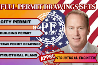 do full texas permit drawing set as civil structural engineer