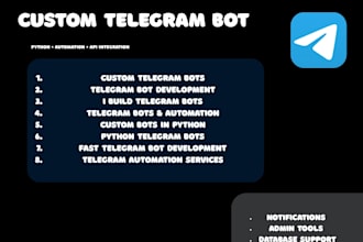 build a custom telegram bot or automation