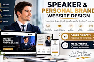 design wordpress speaker website, coach website, consultant and therapy website