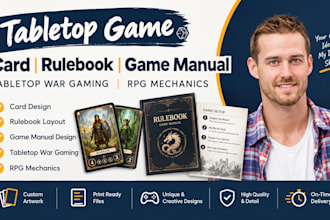 design tabletop game card rulebook game manual tabletop war gaming rpg mechanics