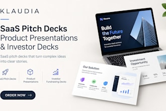create saas pitch deck, product presentation and investor fundraising deck