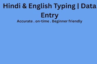 do hindi and english typing and data entry