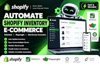 automate shopify inventory ecommerce selenium playwright web browser plimdor