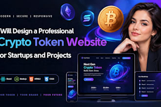 design a professional crypto token website for startups and projects