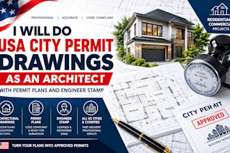 do usa city permit drawings as an architect with permit plans and engineer stamp
