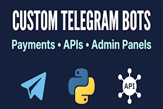 develop a custom telegram bot for automation with python