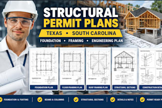structural permit plans foundation framing engineering plan texas south carolina