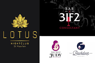 design bar, club, hookah, bartendar, lounge, nightclub, drinks logo