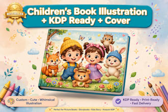 make  children illustration coloring book for kids