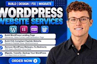 build wordpress landing page, elementor sales funnel, lead generation page