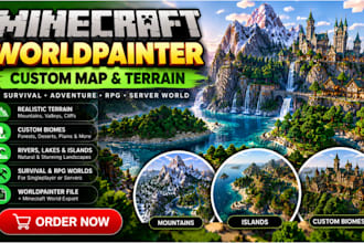 create custom minecraft map, terrain and survival world in worldpainter