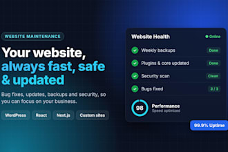 do website maintenance updates bug fixes and security for your site
