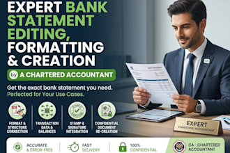 reconcile bank statement PDF to editable format