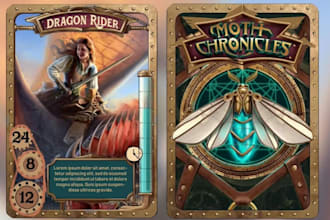 design illustration character for card game, tcg or playing card for game