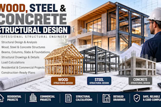 do wood, steel and concrete structural design, structural engineer