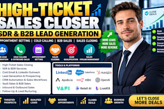 be high ticket sales closer salesperson sdr virtual assitant b2b lead generation