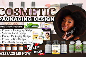 design cosmetic packaging, skincare packaging, labels and product packaging