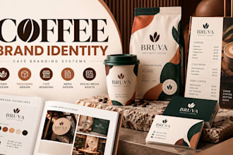 create coffee brand identity, café branding systems for coffee shops, startups