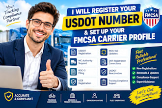 register your usdot number and set up your fmcsa carrier profile