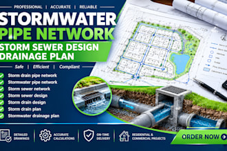stormwater pipe network storm sewer design drainage plan