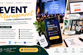 plan, manage and coordinate your virtual conferences and events on eventbrite