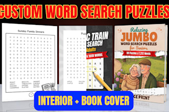 create custom word search puzzle books for amazon KDP
