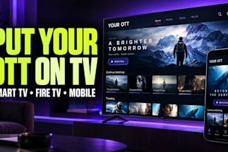 build your ios iptv app, ott app, android TV app and smart TV app