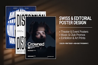 design a modern swiss style poster for event or theater