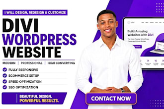 fix divi issues, design or redesign wordpress website with divi theme