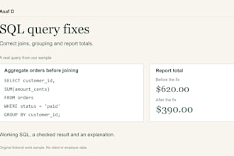 fix sql query errors and incorrect report totals