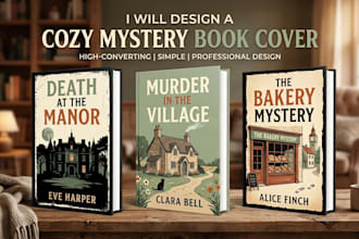 design a cozy mystery book cover for your novel