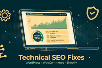 implement technical SEO fixes for wordpress, woocommerce and shopify