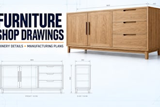 create furniture shop drawings, joinery details and manufacturing plans