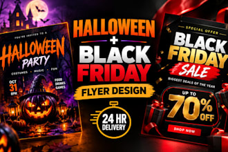 design seasonal event poster spooky halloween party black friday sales flyer