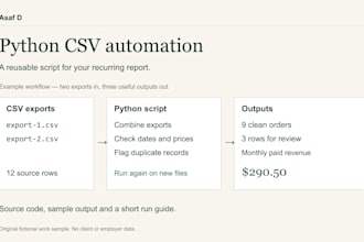 build a python script to automate CSV cleanup and reports