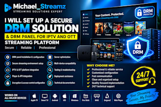 setup a secure drm solution, drm panel for iptv and ott streaming platform