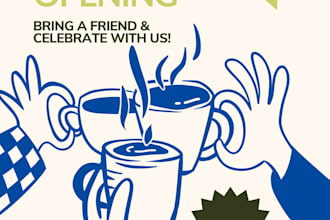 coffee shop grand opening flyer design