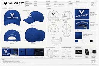 design fashion cap tech pack hat tech pack luxury streetwear headwear tech pack